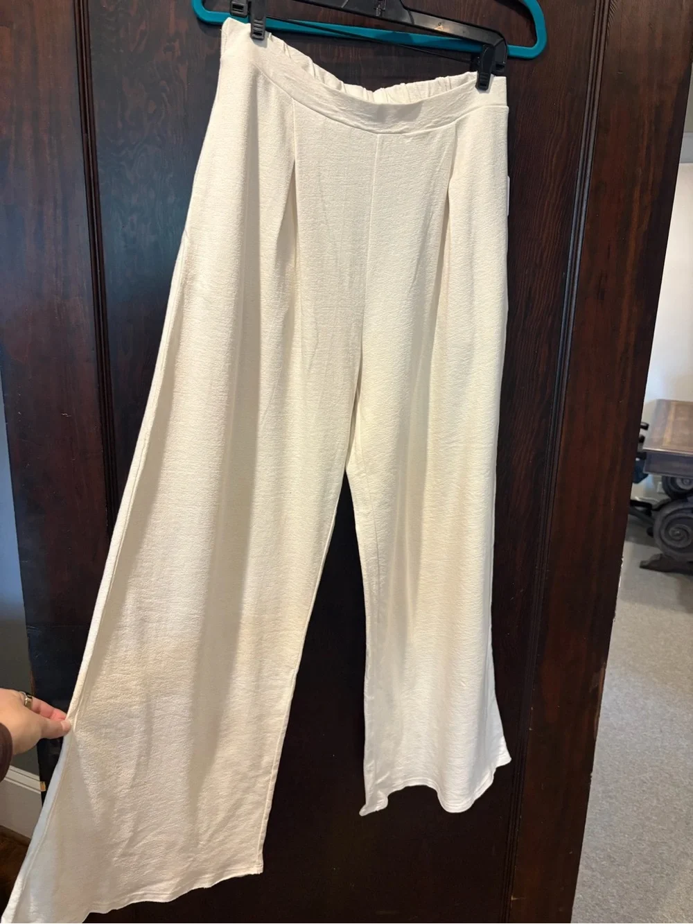 Free People Cream Wide-Leg Pull-On Pants - Picture 2 of 3